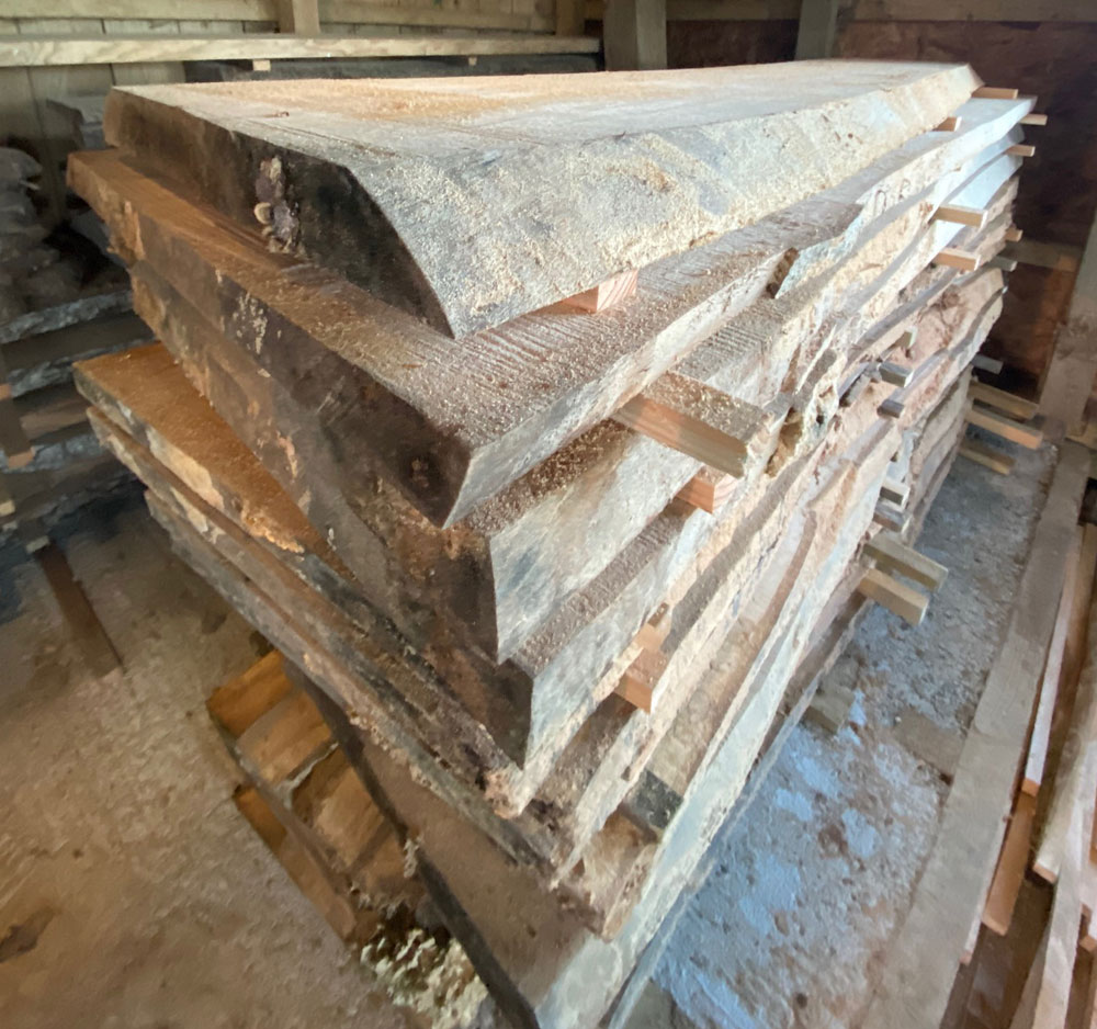 Dried wood planks